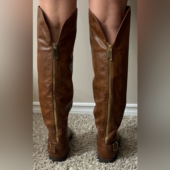 Just Fab over the knee brown boots size 8 - Picture 4 of 9